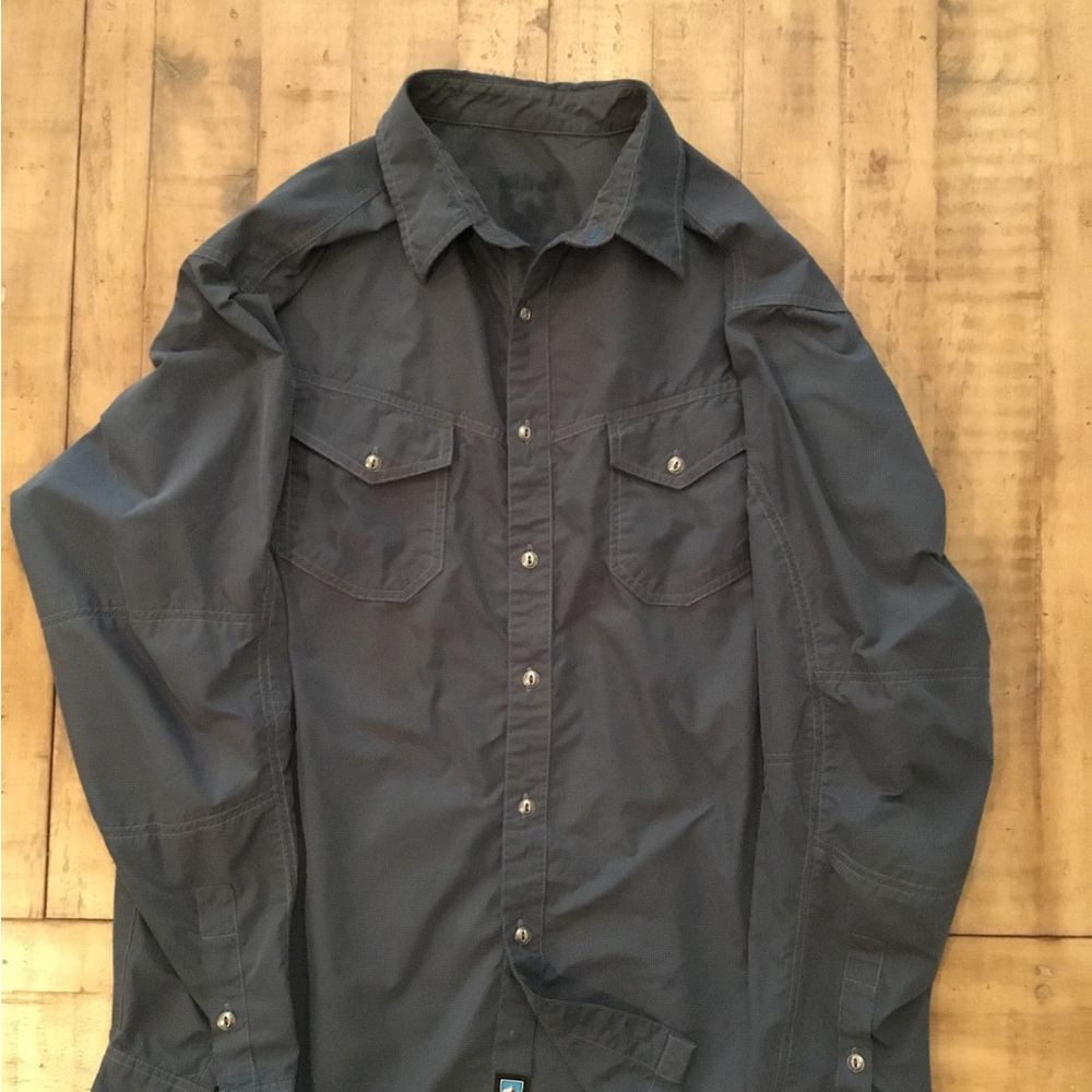 Kuhl Men's Dark Gray Micro-Check Button Shirt
